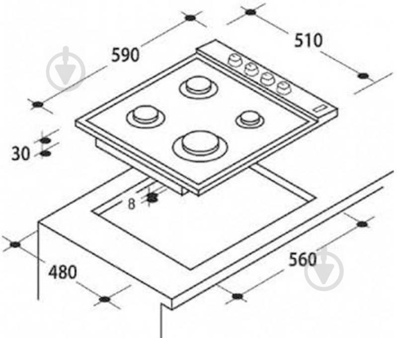 Варочная поверхность газовая Candy CHW6BRWW - фото 2