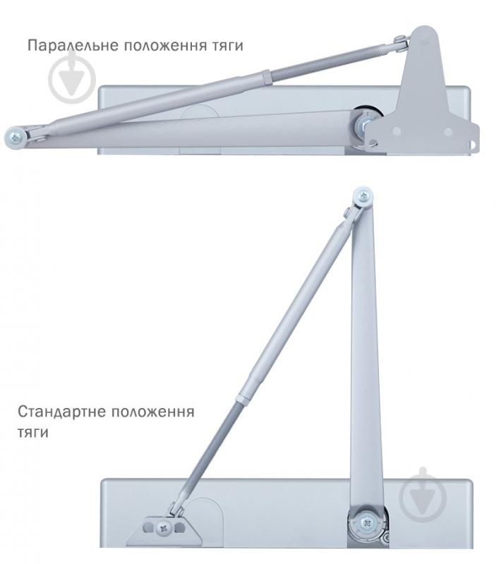 Доводчик дверной RYOBI D-4550 BC/DA UNIV с ветровым тормозом и тормозом закрывания серый 200 кг - фото 7