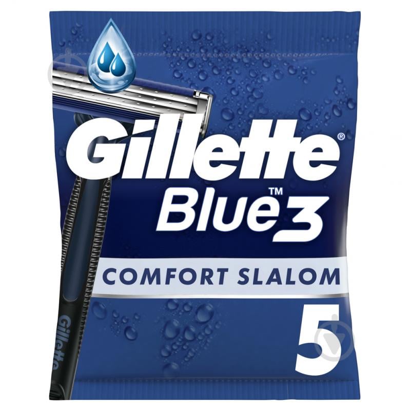 Станки одноразові Gillette Blue3 Comfort Slalom 5 шт. - фото 1