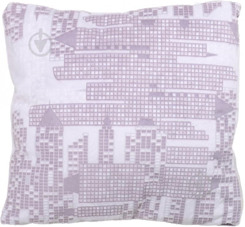 Подушка декоративная Brooklin 45x45 см фиолетовый с белым La Nuit - фото 1 Подушка декоративная Brooklin 45x45 см фиолетовый с белым La Nuit - фото 1