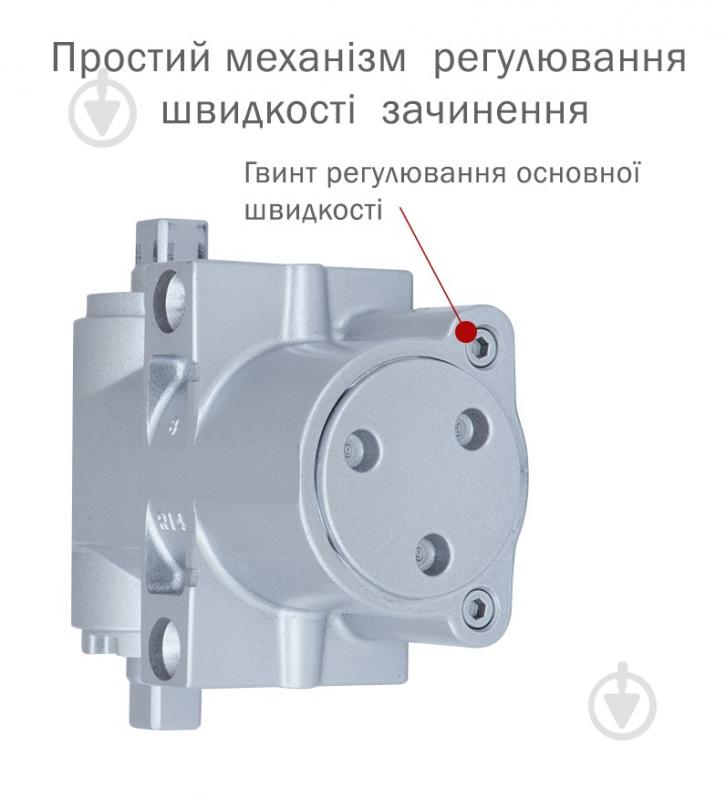 Доводчик дверной RYOBI DS-4550P BC/DA PRL_HO с фиксацией, ветровым тормозом, тормозом закрывания серый 120 кг - фото 3