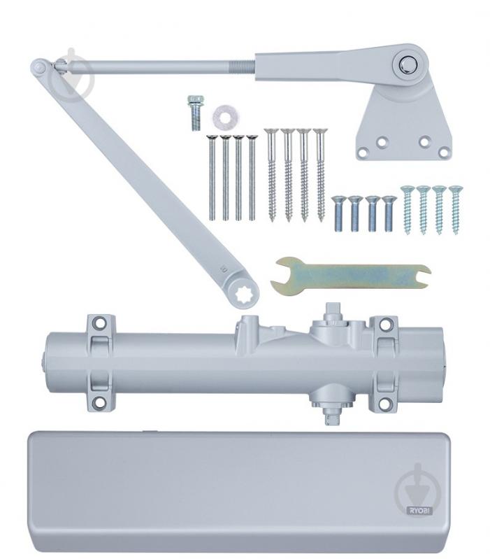 Доводчик дверной RYOBI DS-4550P BC/DA PRL_HO с фиксацией, ветровым тормозом, тормозом закрывания серый 120 кг - фото 6