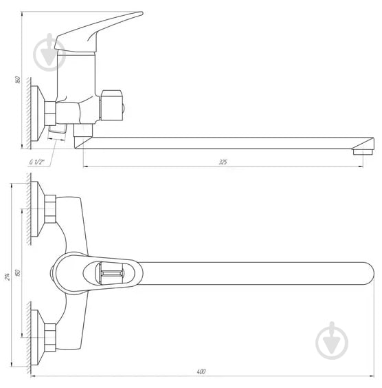Смеситель для ванны EcoMix M-GEM-208 - фото 4 Смеситель для ванны EcoMix M-GEM-208 - фото 4