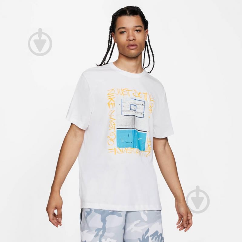 Футболка Nike M NK DRY TEE HOOP PHOTO CD1288-100 р.M белый - фото 4