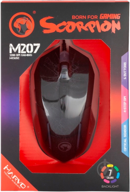 Мышка Marvo M207 7 colors LED Black (M207) - фото 6