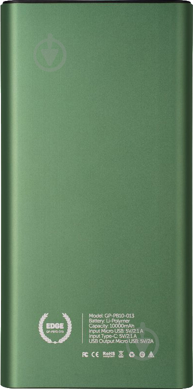 Повербанк Gelius Pro Edge 10000 mAh green (GP-PB10-013) - фото 2