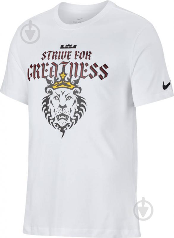 Футболка Nike LBJ M NK DRY TEE SFG LION CD1320-100 р.M белый - фото 1