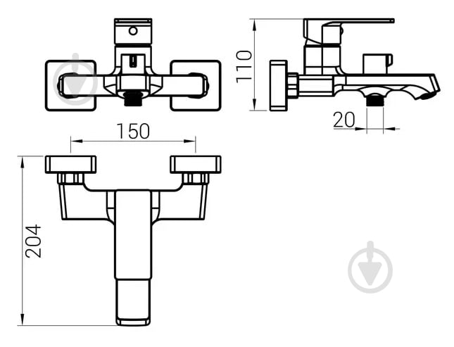 Змішувач для ванни DOMINO Dionis DDD-102NE - фото 7