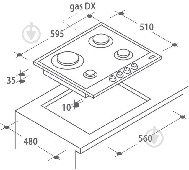 Варочная поверхность газовая Candy CSG64SWGN - фото 2