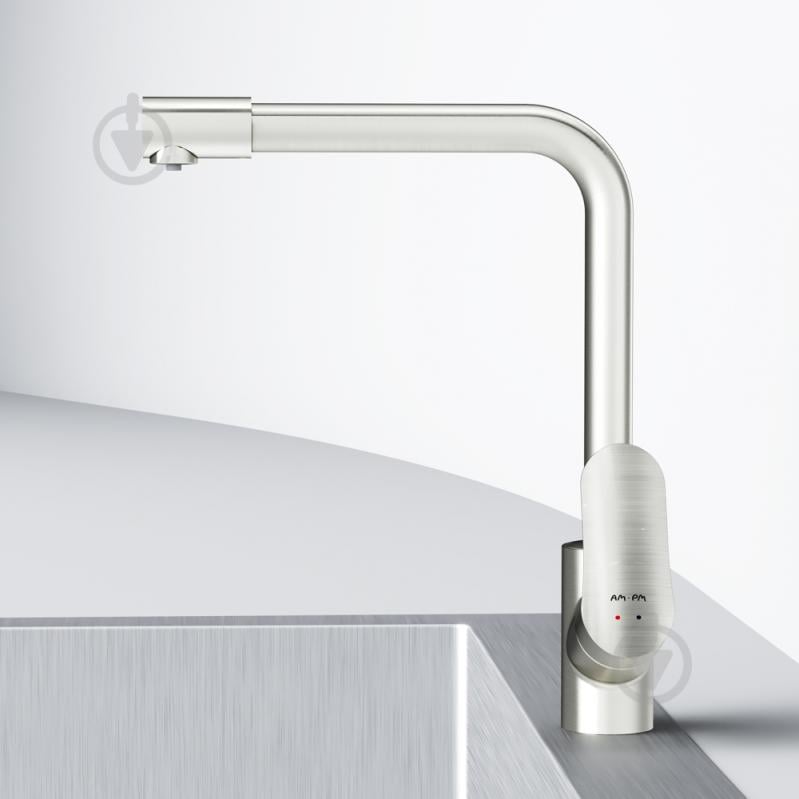 Смеситель для кухни AM.PM с каналом для питьевой воды L-излив сатин F8005711 Like - фото 7 Смеситель для кухни AM.PM с каналом для питьевой воды L-излив сатин F8005711 Like - фото 7