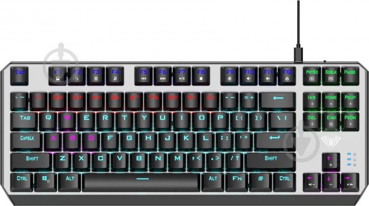 Клавиатура игровая Aula Aegis Mechanical Keyboard EN/RU Blue switch (6948391240282) white - фото 1