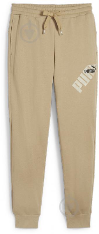 Брюки Puma POWER GRAPHIC SWEATPANTS TR CL 67893683 р. M бежевый - фото 1