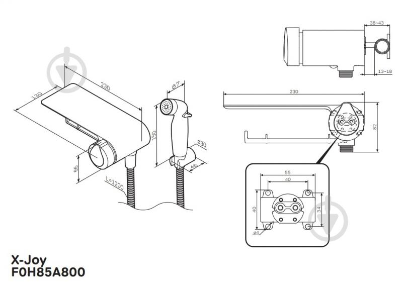 Кран для гігієнічного душу AM.PM X-Joy F0H85A822 - фото 8