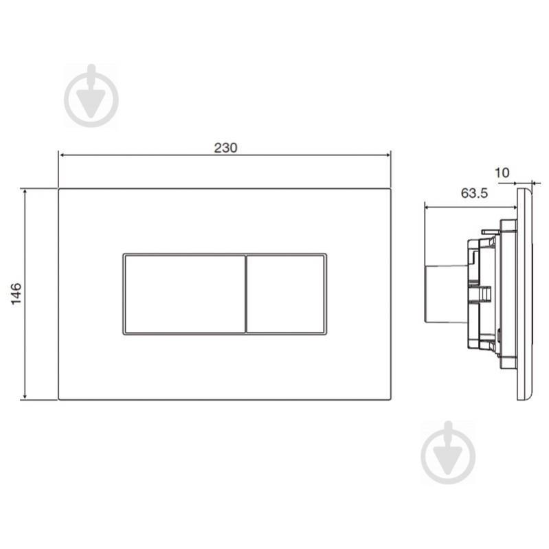 Панель смыва VOLLE Master Neo 221818 черная soft-touch - фото 2