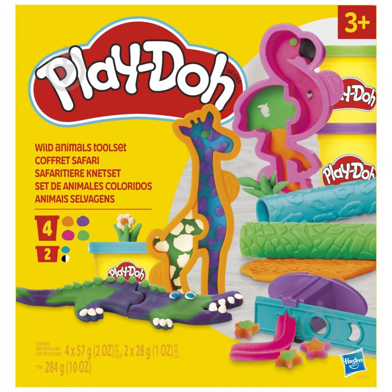 Набір для творчості Play-Doh з масою для ліплення Сафарі F7213 - фото 1