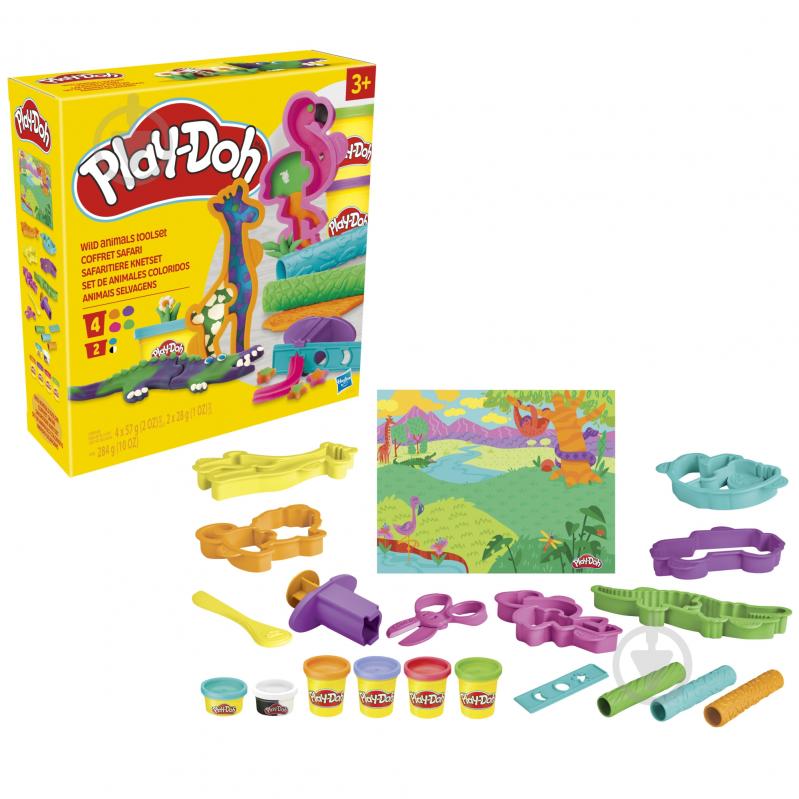 Набір для творчості Play-Doh з масою для ліплення Сафарі F7213 - фото 3