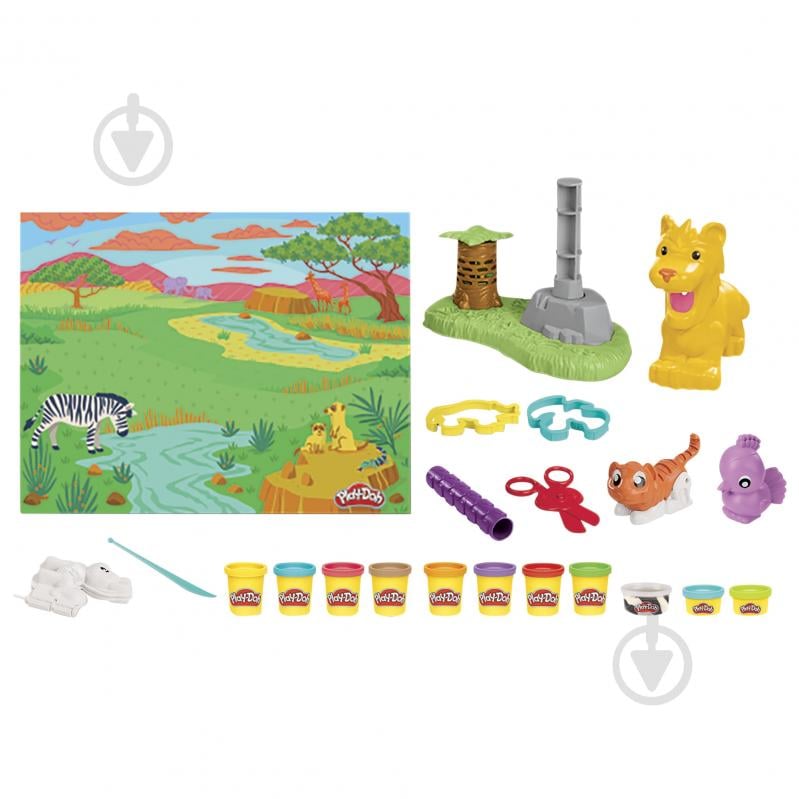 Набір для творчості Play-Doh з масою для ліплення Лев та друзі F7221 - фото 3