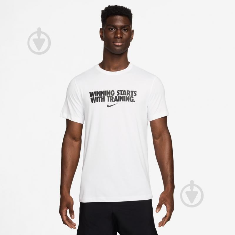 Футболка Nike M NK DF TEE WINNING HV4187-100 р.L білий - фото 1