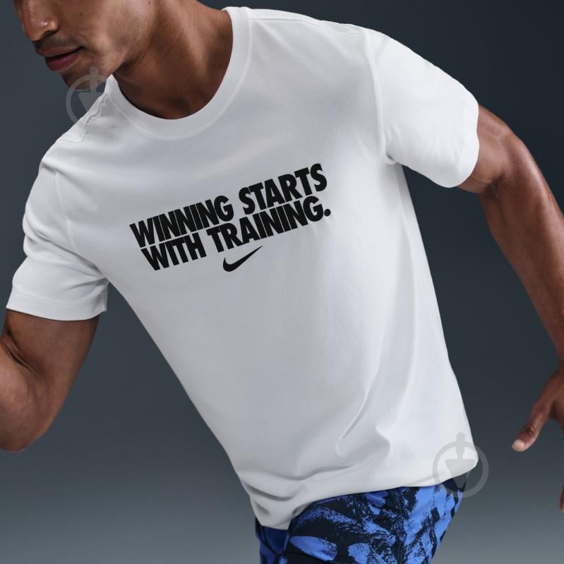 Футболка Nike M NK DF TEE WINNING HV4187-100 р.L білий - фото 8