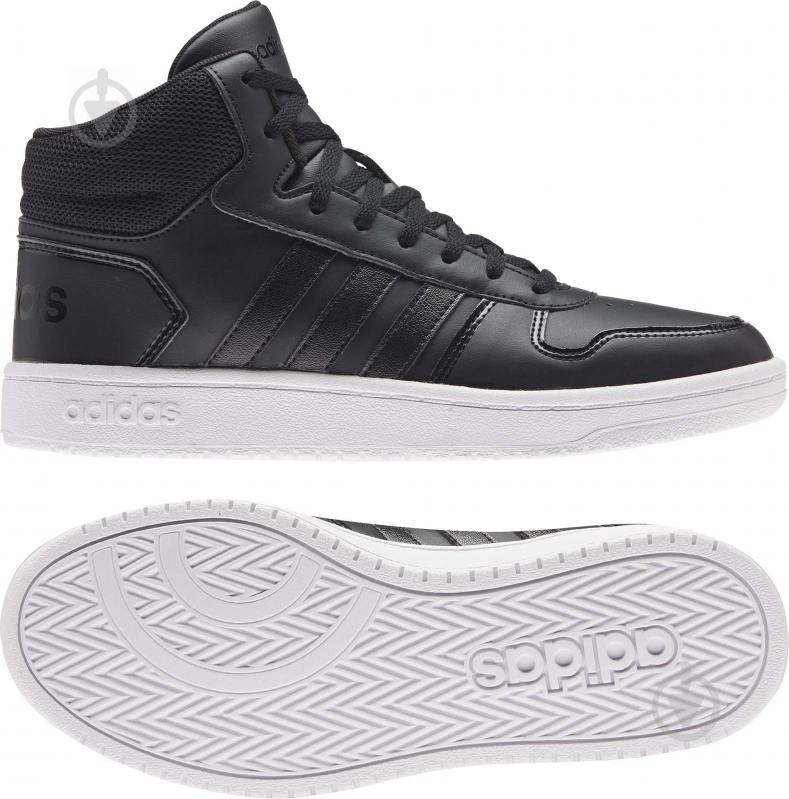 Кросівки жіночі демісезонні Adidas HOOPS 2.0 MID FY6022 р.41 1/3 біло-чорні - фото 4