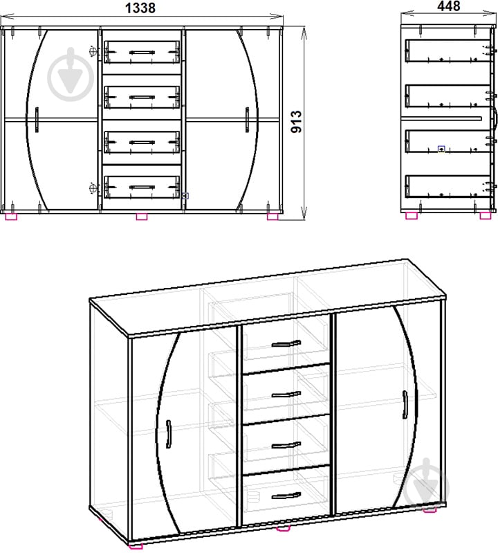 Комод 4-2-2 бук - фото 3