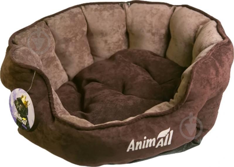 Лежак AnimAll Royal Velours Chocolate M 53×47×21 см - фото 1