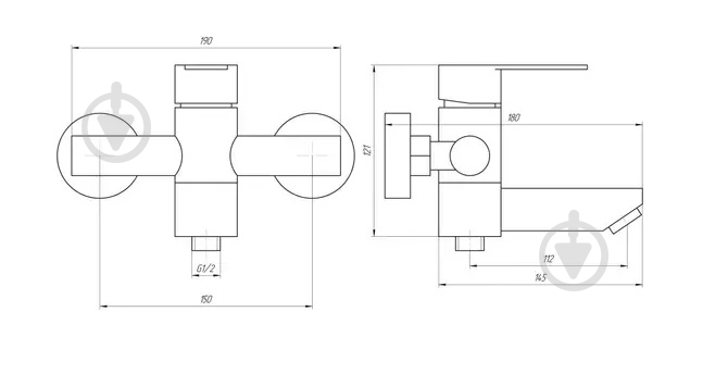 Смеситель для ванны Globus Lux RING SR-102N - фото 6