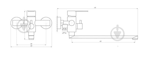 Смеситель для ванны Globus Lux RING SR-208 - фото 5