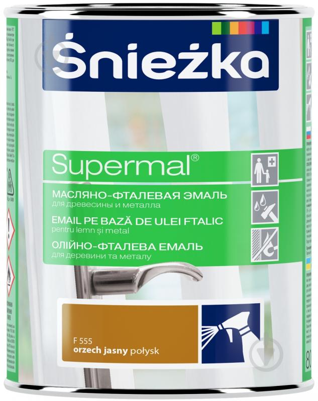 Емаль Sniezka олійно-фталева Supermal горіх світлий глянець 0,8 л - фото 1