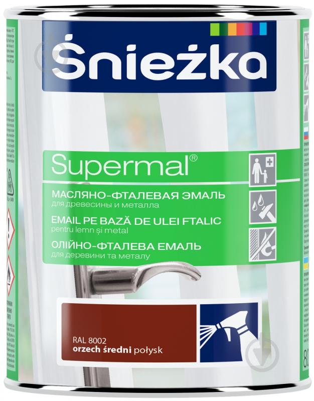 Емаль Sniezka олійно-фталева Supermal горіх середній глянець 0,8 л - фото 1