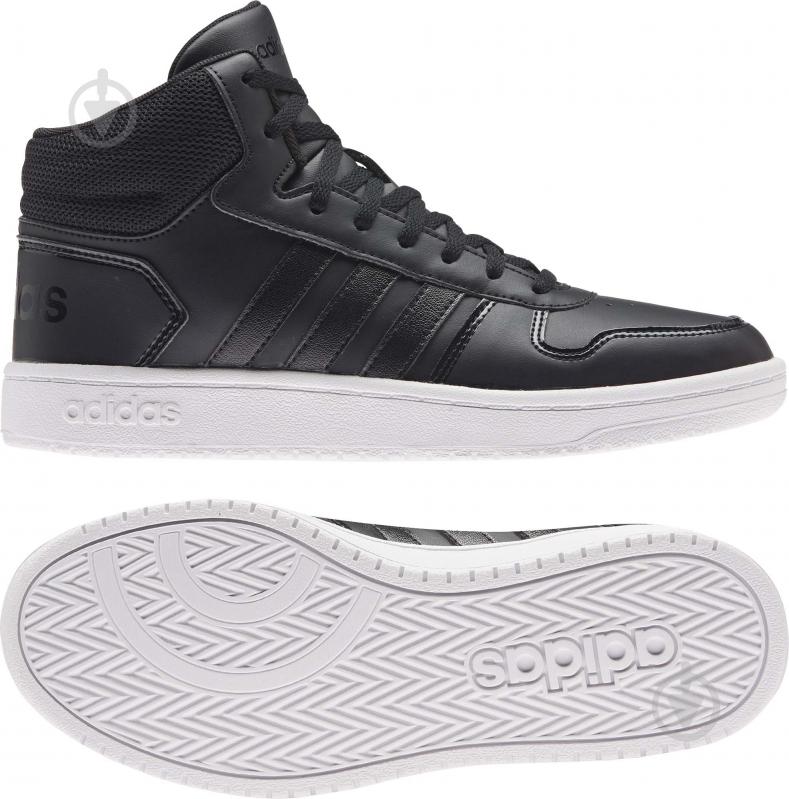 Кросівки жіночі демісезонні Adidas HOOPS 2.0 MID FY6022 р.36 2/3 біло-чорні - фото 4