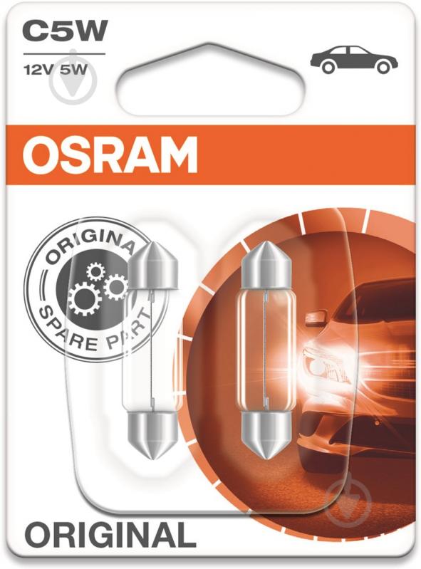 Автолампа галогенная Osram Original C5W 5 Вт 2 шт.(6418-02B) - фото 1