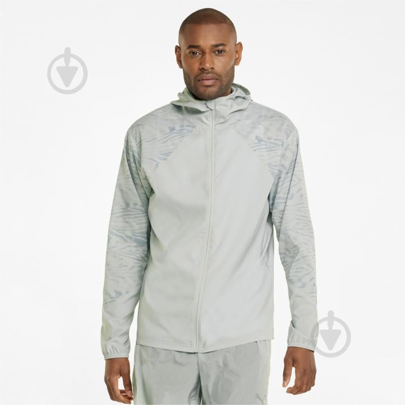 Вітрівка чоловіча демісезонна Puma RUN GRAPHIC HOODED JACKET M 52140519 р.XL сіра - фото 1