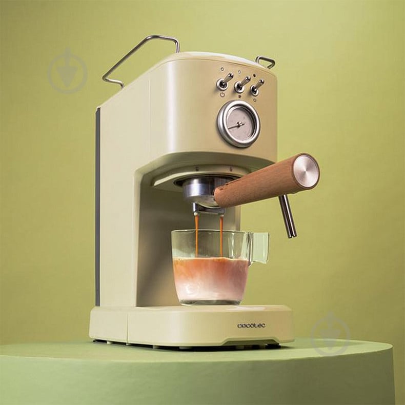 Кофеварка рожковая CECOTEC Power Espresso 20 Retro Green - фото 3