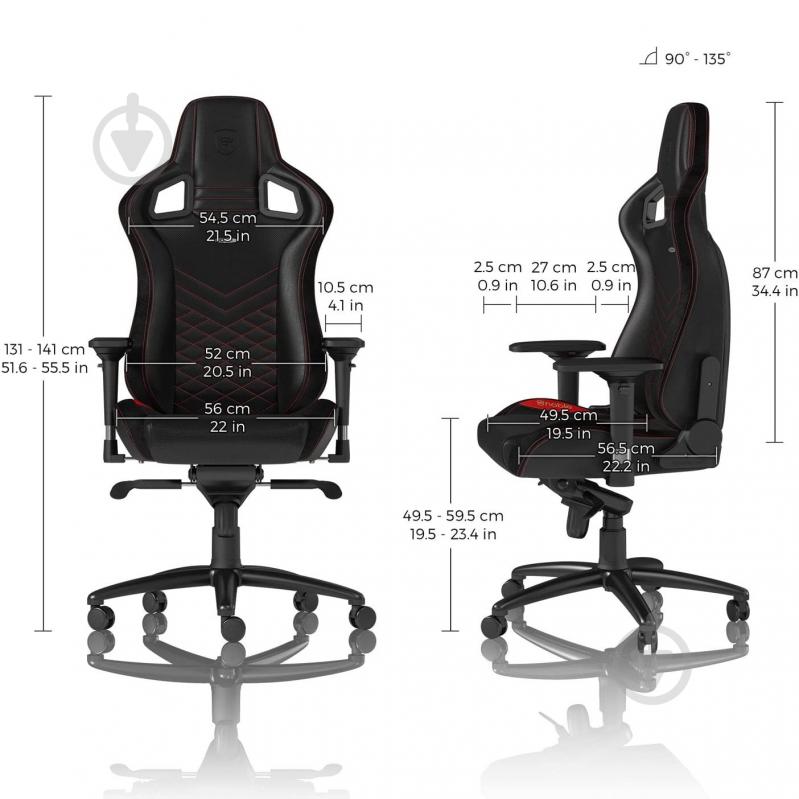 Кресло игровое Noblechairs EPIC черно-красный - фото 4