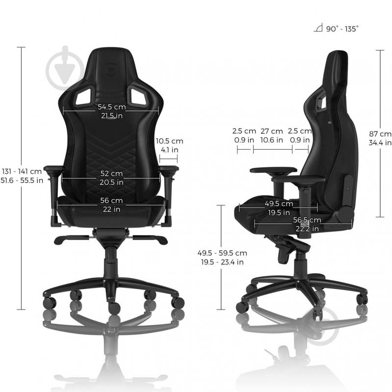Кресло игровое Noblechairs EPIC черный - фото 4
