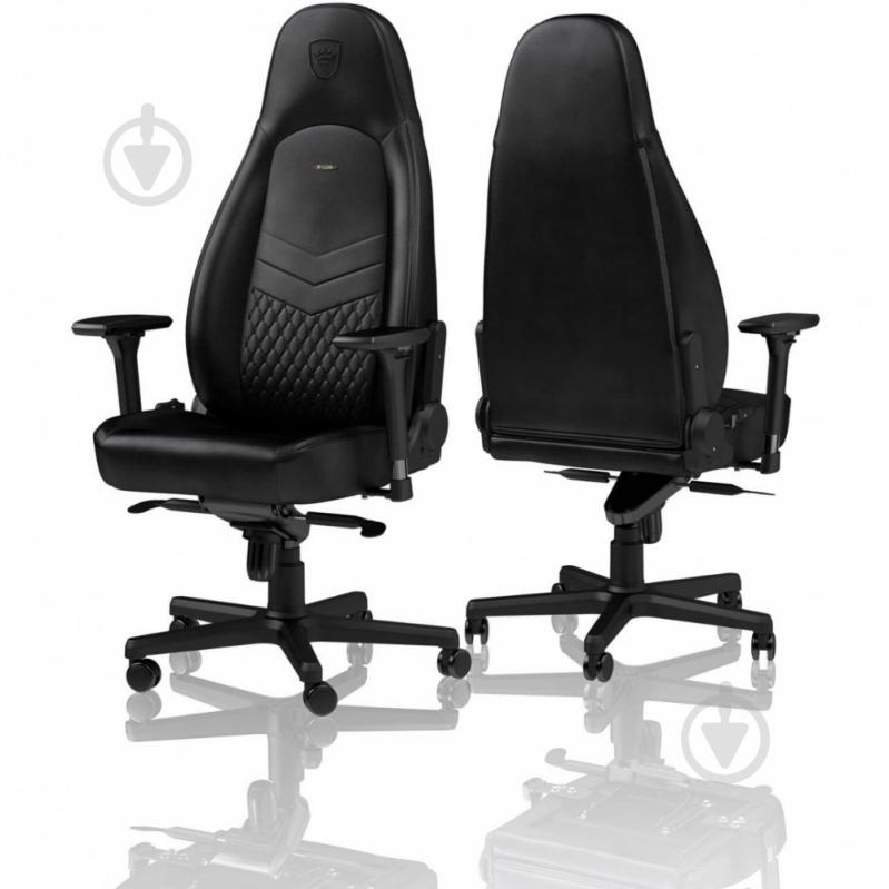 Кресло игровое Noblechairs ICON Real Leather черный - фото 3