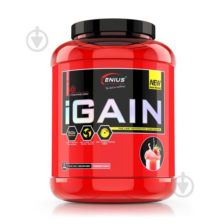 Гейнер iGain Genius Nutrition Клубника 2,759 кг - фото 1