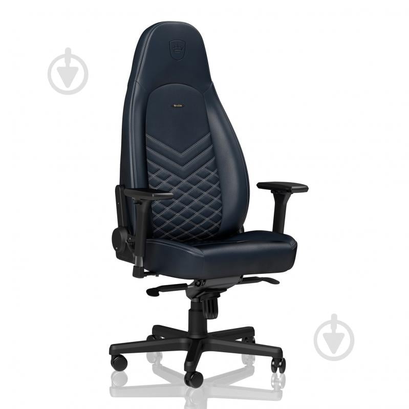 Кресло игровое Noblechairs ICON Real Leather синий - фото 2