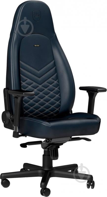 Кресло игровое Noblechairs ICON Real Leather синий - фото 1