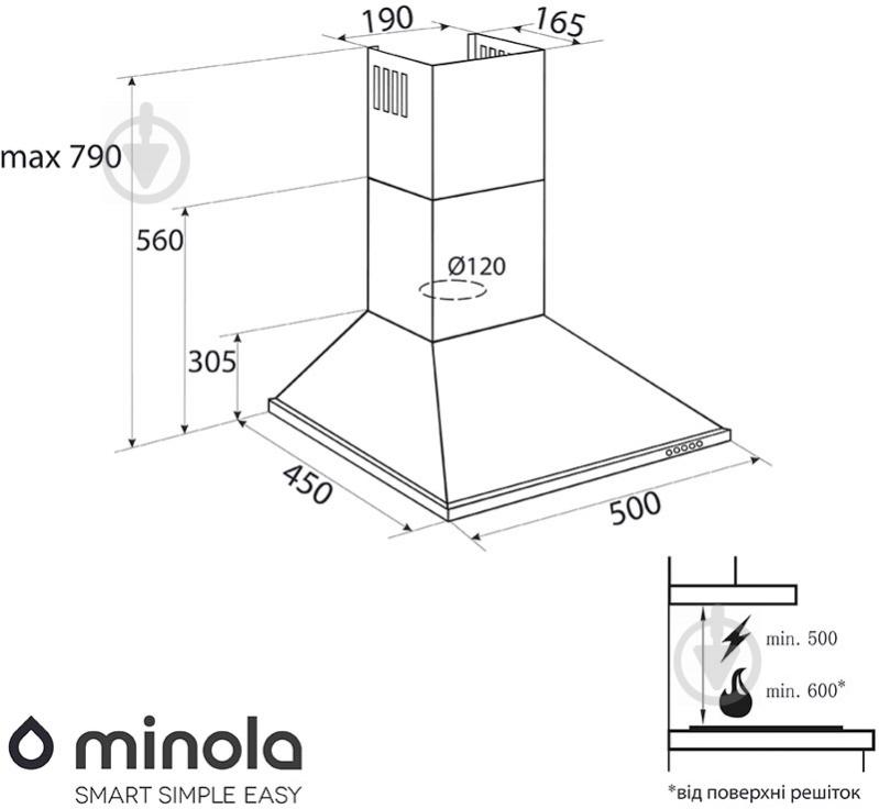 Витяжка Minola HK 5210 BL 650 - фото 9