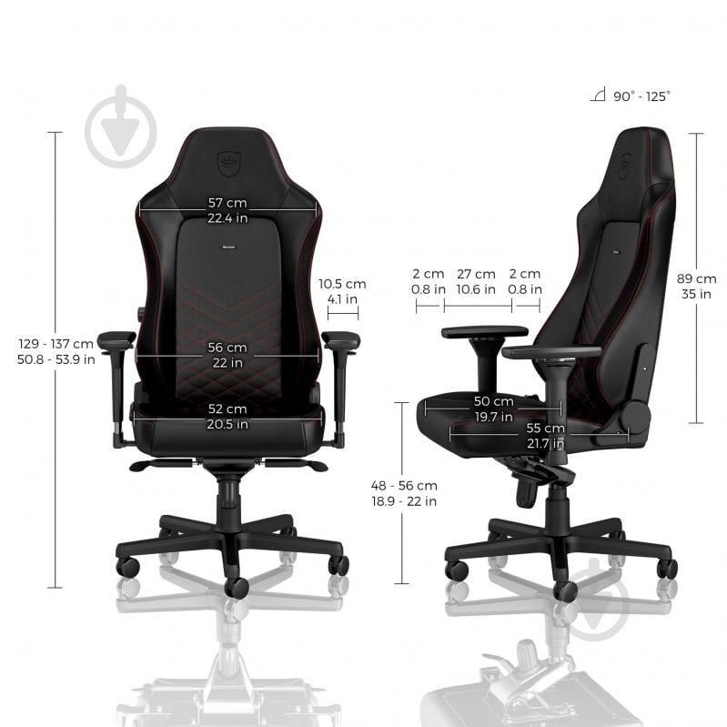 Крісло ігрове Noblechairs HERO чорно-червоний - фото 4