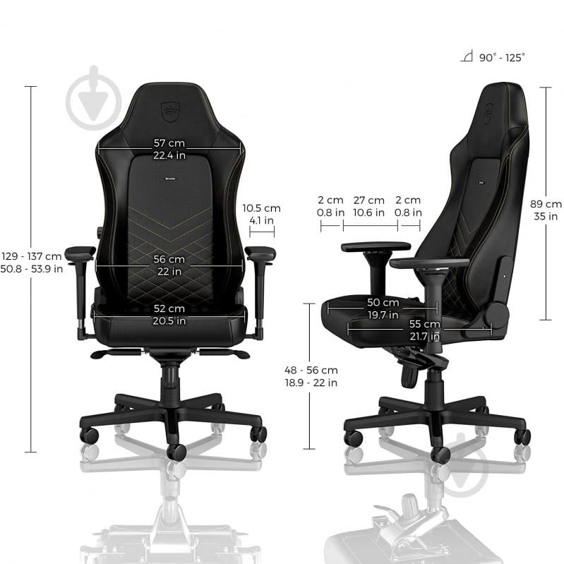 Крісло ігрове Noblechairs HERO чорно-золотий - фото 4