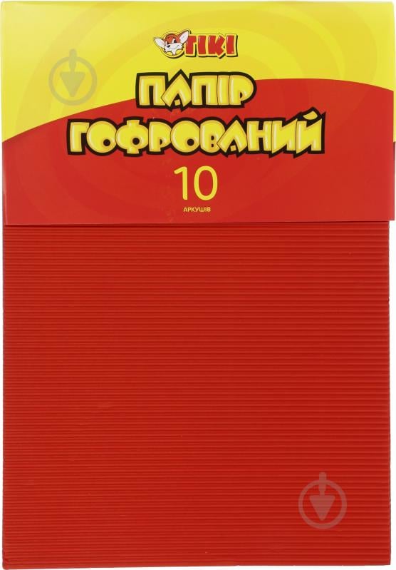 Бумага цветная гофрированная 10 листов 10 цветов Тікі - фото 1