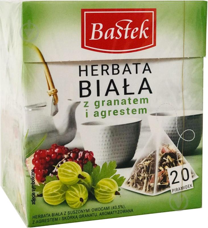 Чай белый BASTEK COFFEE & TEA с гранатом и крыжовником 20 шт. 30 г - фото 1