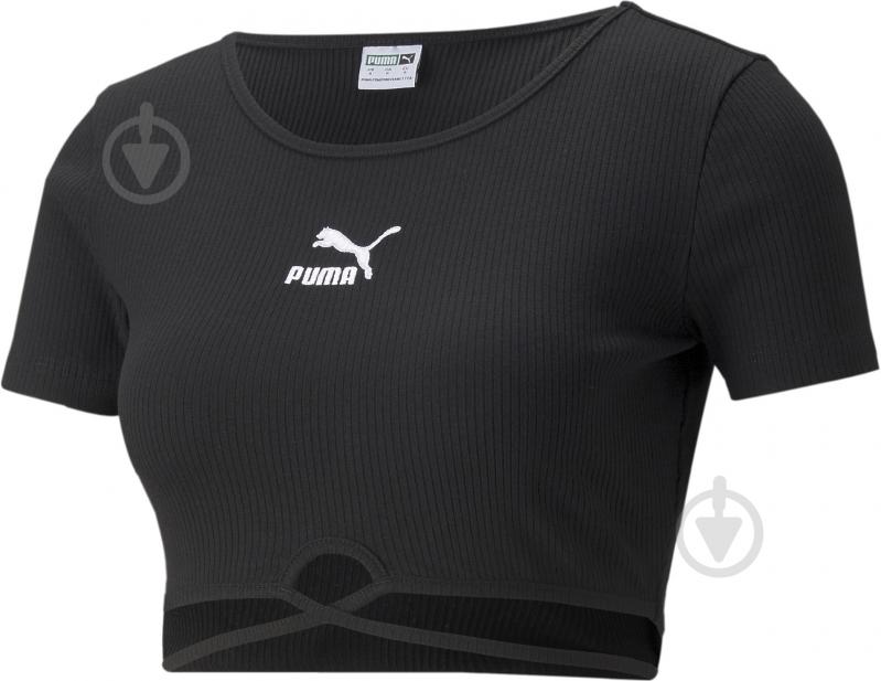 Футболка Puma Classics Ribbed Tee 53345001 р.M черный - фото 4