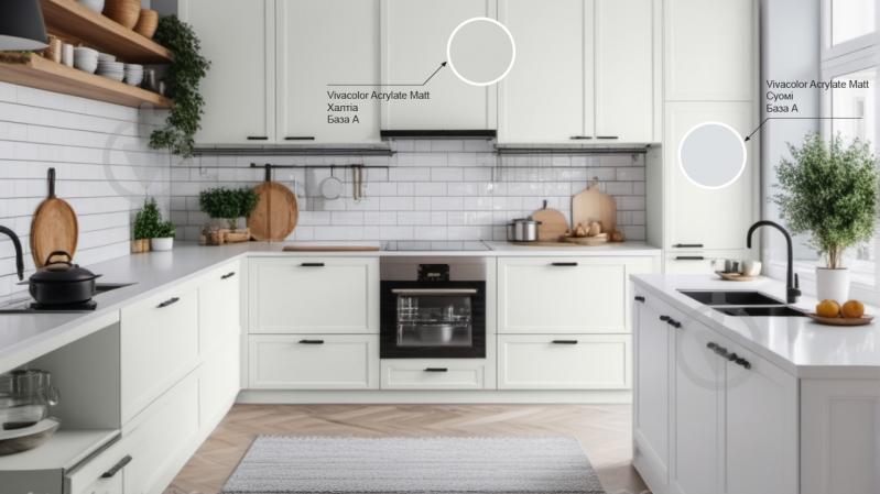 Фарба інтер'єрна акрилатна Vivacolor Acrylate Matt Зносостійка A шовковистий мат Халтіа G499 9 л - фото 3