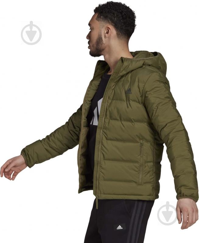 Пуховик мужской Adidas Helionic Ho Jkt GU3954 р.S оливковый - фото 7