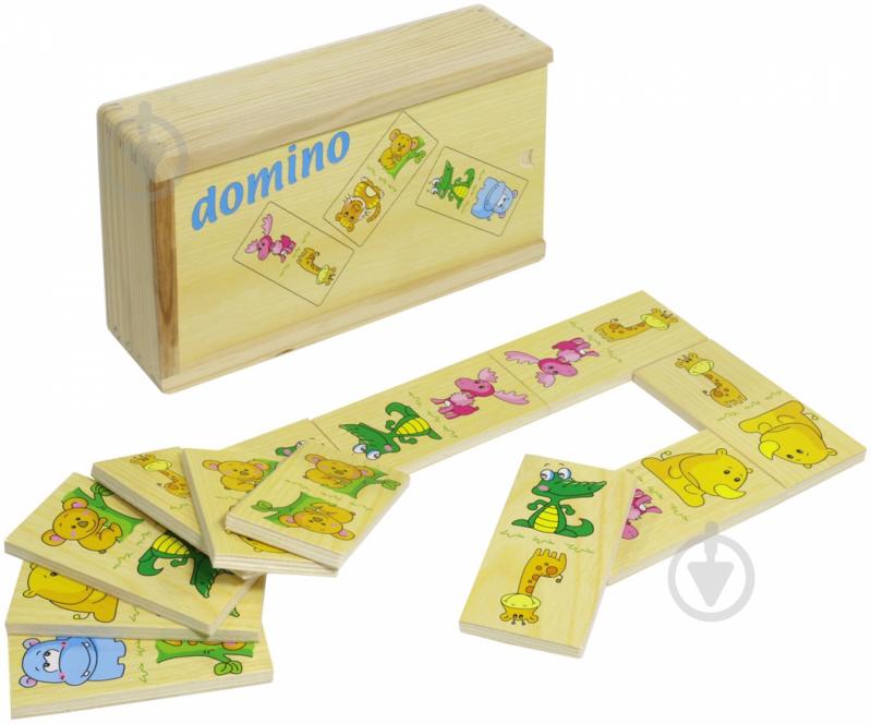 Игра настольная Bino Домино животные 84169 - фото 1