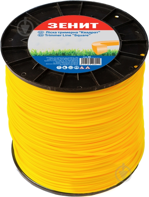 Ліска для тримерів Зеніт Квадрат 2,4 мм 392 м (КВ-24-392-ОВ) - фото 1
